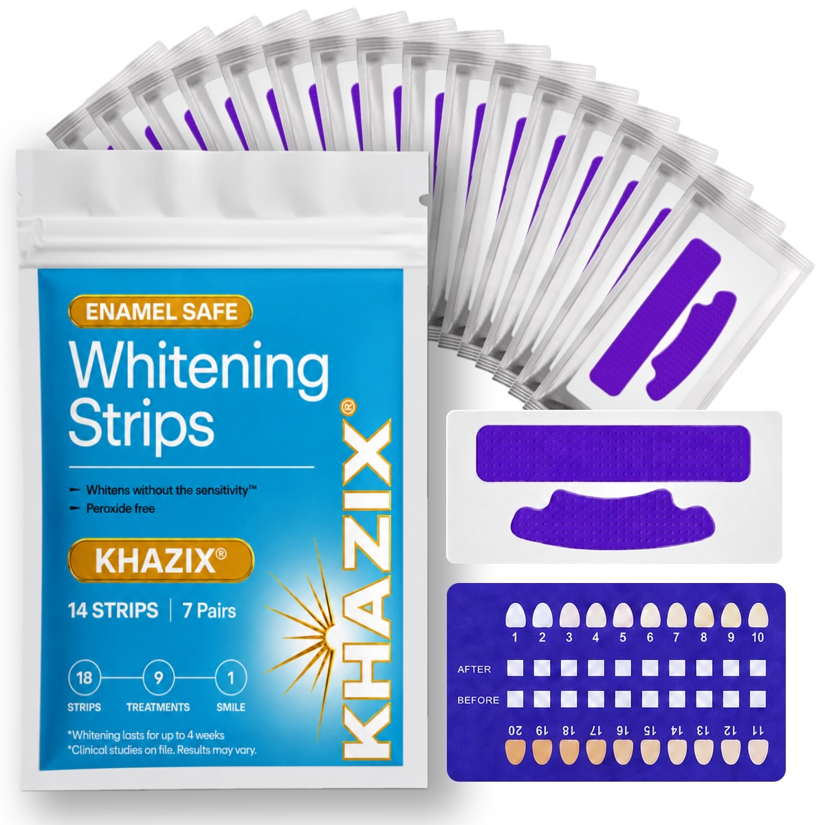 Teeth Whitening Retainer - 7 pairs Teeth Whitening Strips for