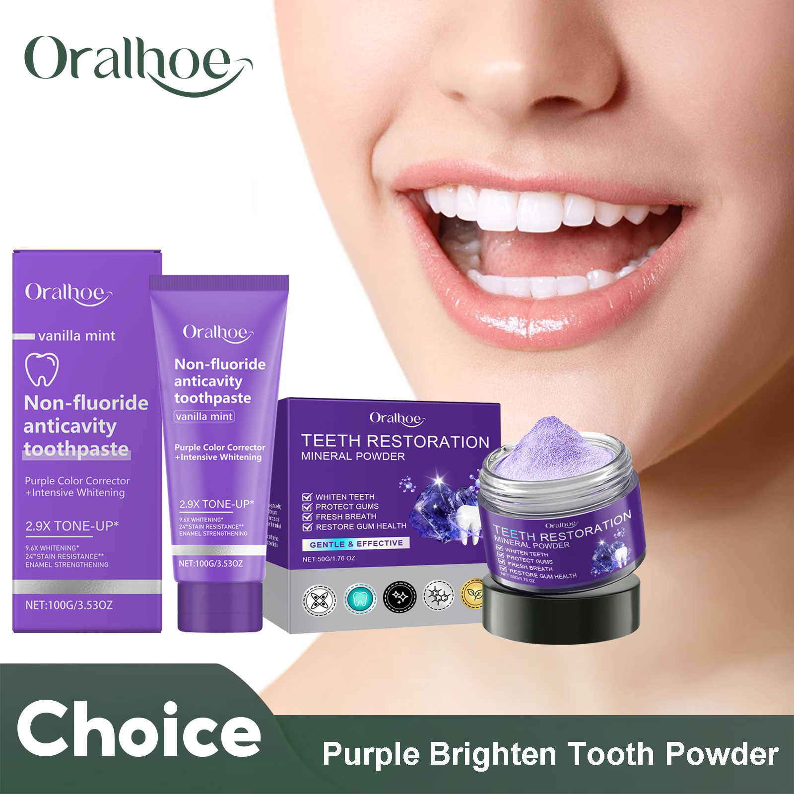Teeth Whitening Results - Teeth Restoration Mineral Powder Teeth Whitening