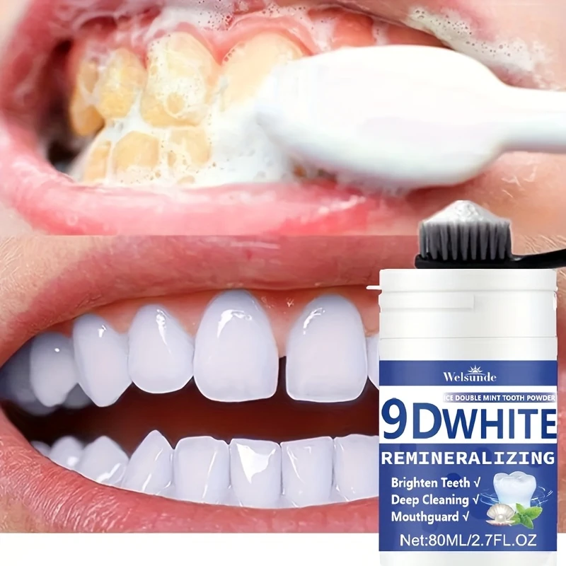 Teeth Whitening Instant - 9D White Remineralizing Hydroxyapatite Tooth Powder,
