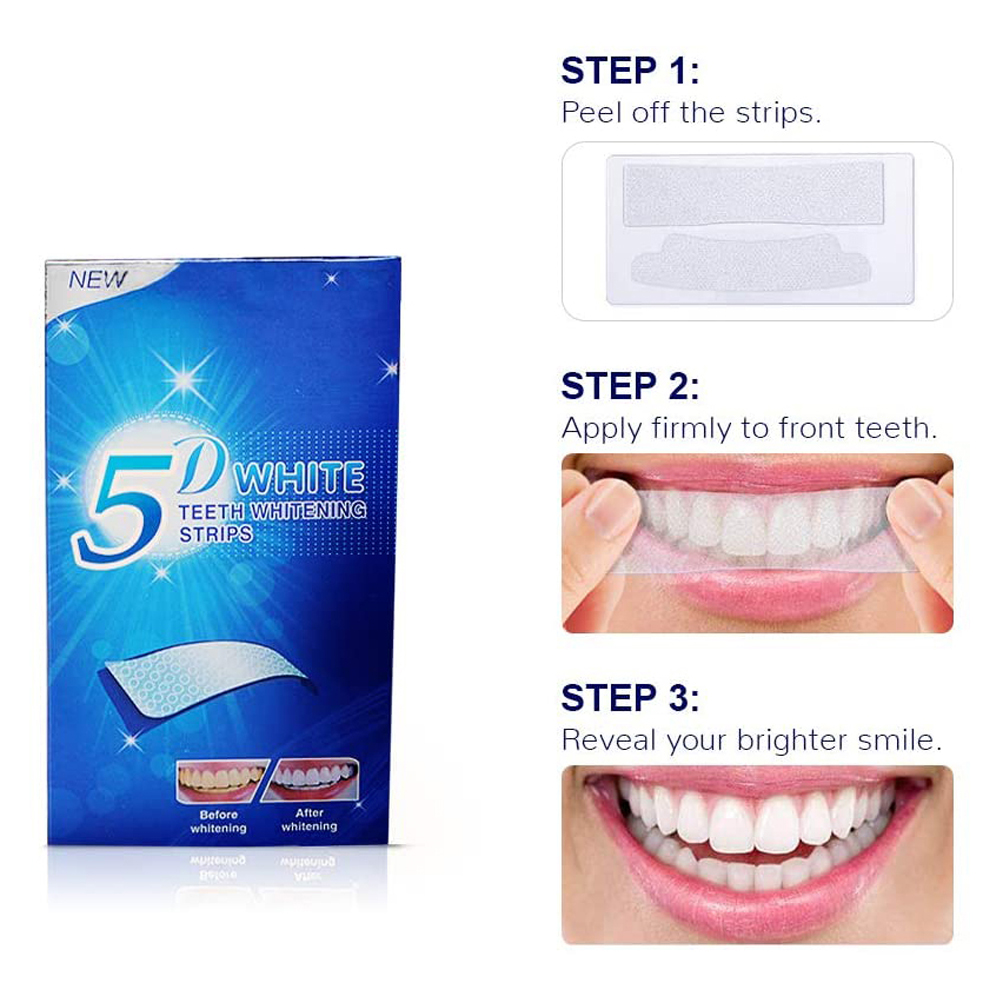 5D White Teeth Whitening Strip - Teeth Whitening Results review and price